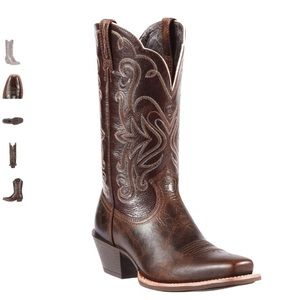 ARIAT WOMEN'S LEGEND CHOCOLATE CHIP WESTERN BOOTS - SNIP TOE